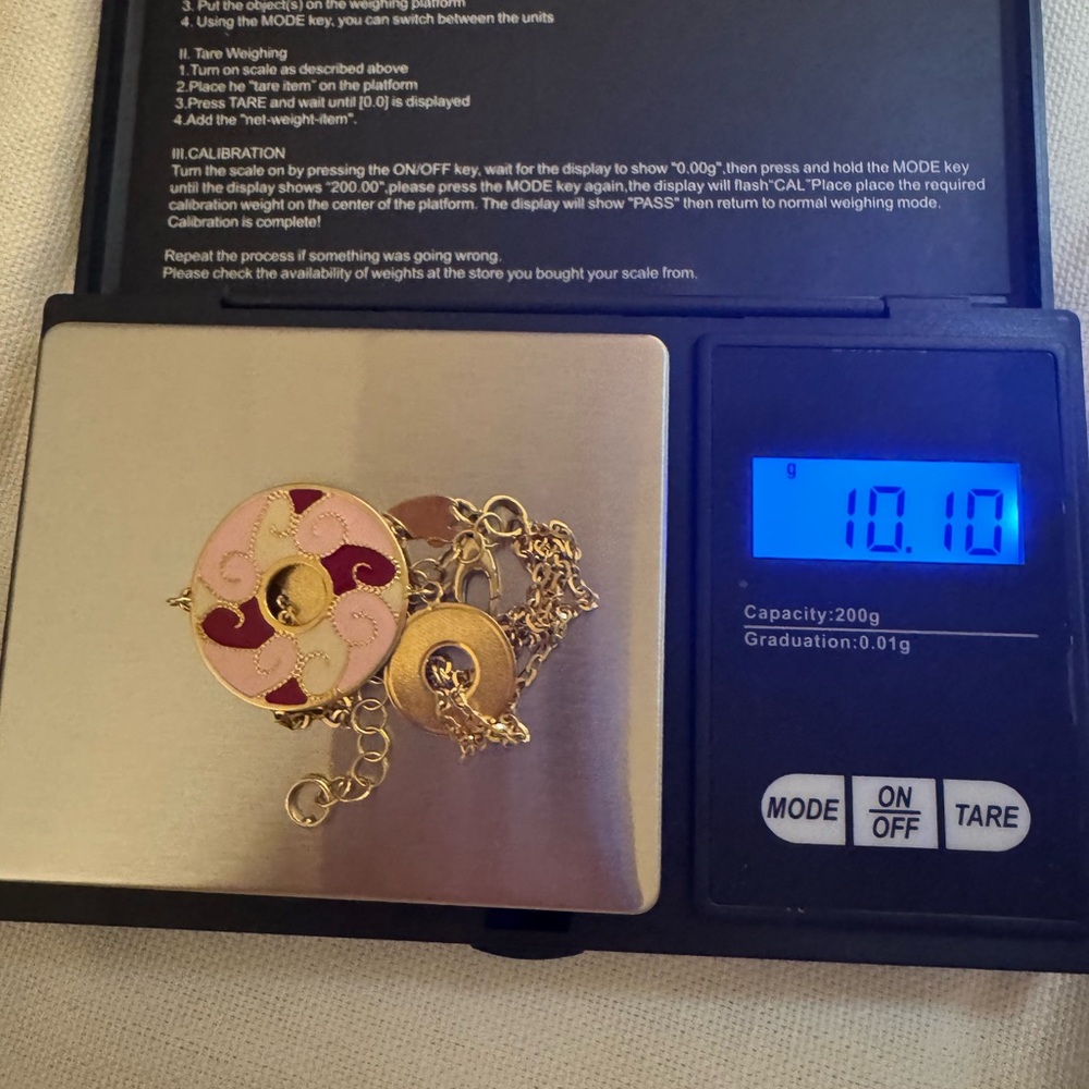 Gold and Pink Charming Yellow Gold 18k Solid(No Plate, No Filled)Bracelet